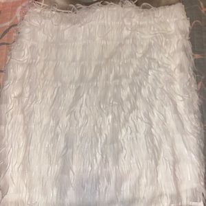 New york and company white fringe skirt